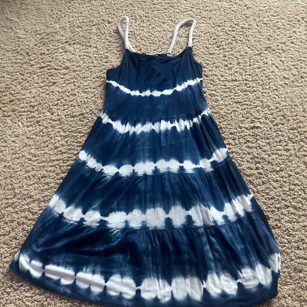 Ocean Drive Blue and White Spaghetti Strap Sundress
